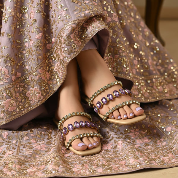 Mauve Flat Sandals